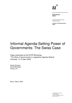 Informal agenda setting power of governments: the Swiss case