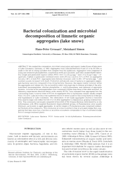 Bacterial colonization and microbial decom~osition of limnetic
