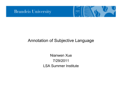 Annotation of Subjective Language