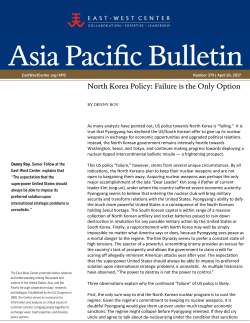 North Korea Policy: Failure is the Only Option - East