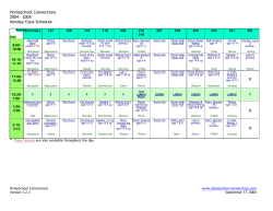 Homeschool Connections 2004 – 2005 Monday Class Schedule