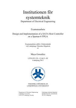 Design and Implementation of a SATA Host Controller on a Spartan