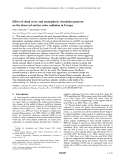 Effect of cloud cover and atmospheric circulation patterns on the