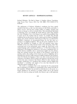 full text - Classical Association of South Africa