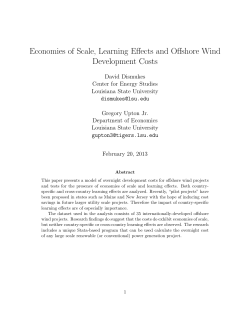 Economies of Scale, Learning Effects and Offshore Wind
