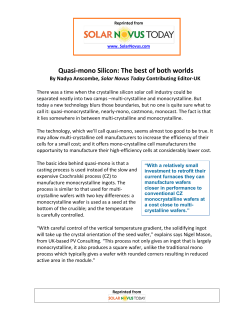 Quasi-mono Silicon: The best of both worlds