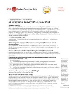 El Proyecto de Ley 851 (HB 851)