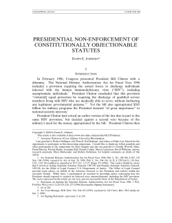 Presidential non-enforcement of constitutionally objectionable statutes