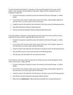 A. Explain the Northwest Ordinance`s importance in the westward