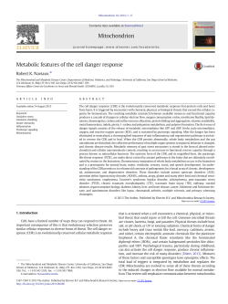 Metabolic features of the cell danger response