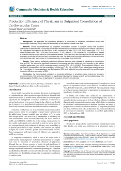 Production Efficiency of Physicians in Outpatient Consultation of