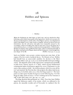 Hobbes and Spinoza