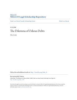 The Dilemma of Odious Debts - NELLCO Legal Scholarship