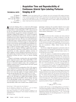 Acquisition Time and Reproducibility of Continuous Arterial Spin