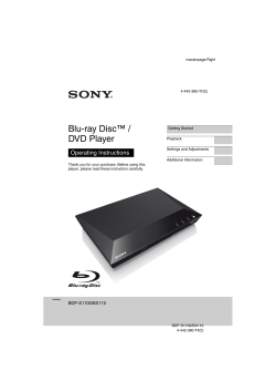 Blu-ray Disc™ / DVD Player