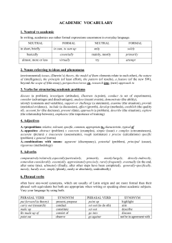 ACADEMIC VOCABULARY
