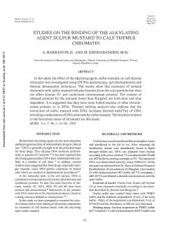 stu dies on the binding of the alkylating agent sulfur mustard