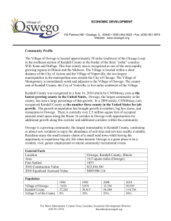 Community Profile The Village of Oswego is located approximately