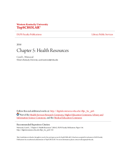 Chapter 5: Health Resources - TopSCHOLAR