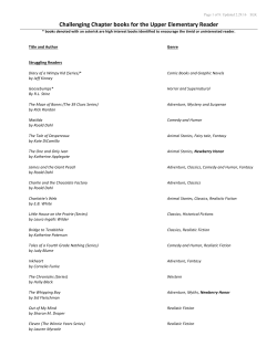 Chapter books for the Upper Elementary REVISED 2.29.16