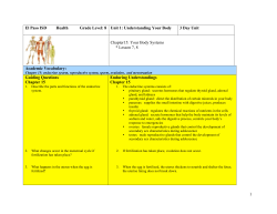 Understanding Your Body 3 Day Unit Chapter15: Your Body