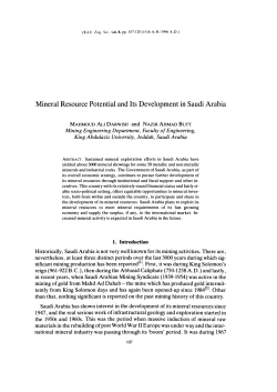 Mineral Resource Potential and Its Development in Saudi Arabia