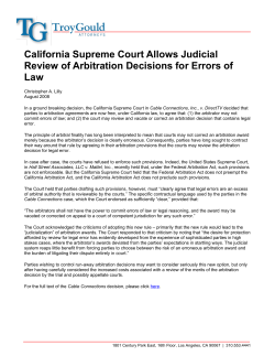 California Supreme Court Allows Judicial Review of