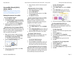 Quick Guide For Word 2013 - Accessibility