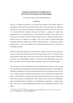 Making Sense of Governance - Overseas Development Institute