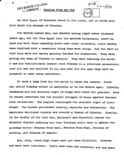 K BM&ldquo;! FREEDOM FROM AND FOR