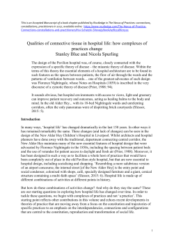 Qualities of connective tissue in hospital life: how complexes of