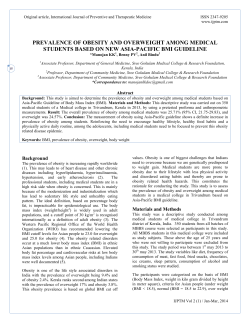 prevalence of obesity and overweight among medical students