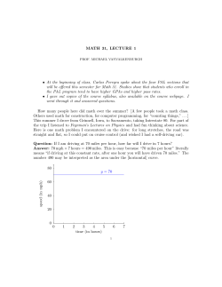 MATH 31, LECTURE 1 &bull; At the beginning of class, Carlos Pereyra