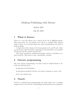 Desktop Publishing with Sweave