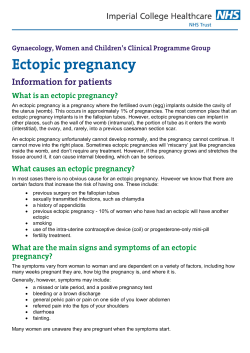 Ectopic Pregnancy - Imperial College Healthcare