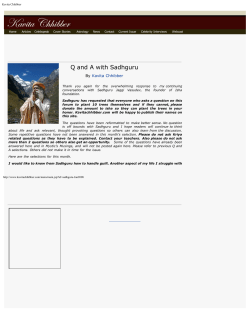 Q and A with Sadhguru