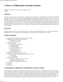 1-Introduction to Biometrics and Biometrics Security