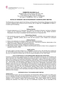 Notice of the Ordinary and Extraordinary