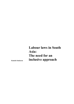 Labour laws in South Asia: The need for an inclusive approach
