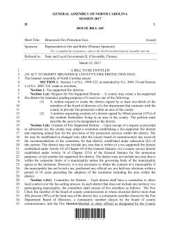 Brunswick Fire Protection Fees. - North Carolina General Assembly