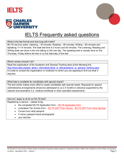 IELTS Frequently asked questions
