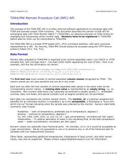 TOA4/MW Remote Procedure Call (RPC) API - Delta