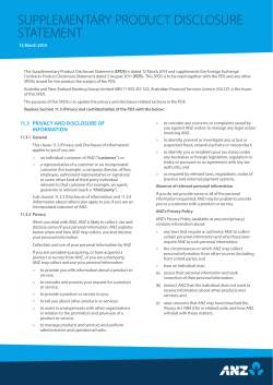 Foreign Exchange Contracts Product Disclosure Statement