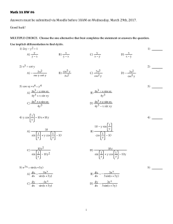 Math 3A (20952) Problem Set #6
