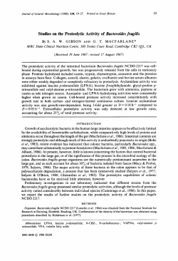 Studies on the Proteolytic Activity of Bacteroides fragilis