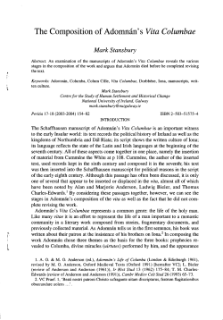 The Composition of Adomnan`s Vita Columbae