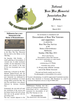 March 2011 - Boer War Memorial