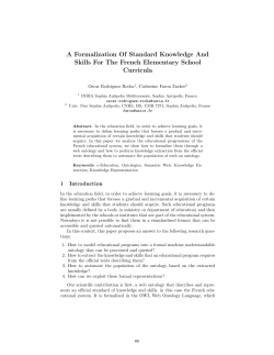 A Formalization Of Standard Knowledge And Skills For The French