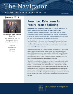 Prescribed Rate Loans for Family Income Splitting