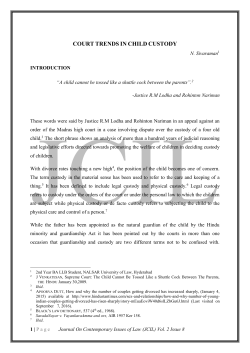 court trends in child custody - Journal on Contemporary Issues of Law